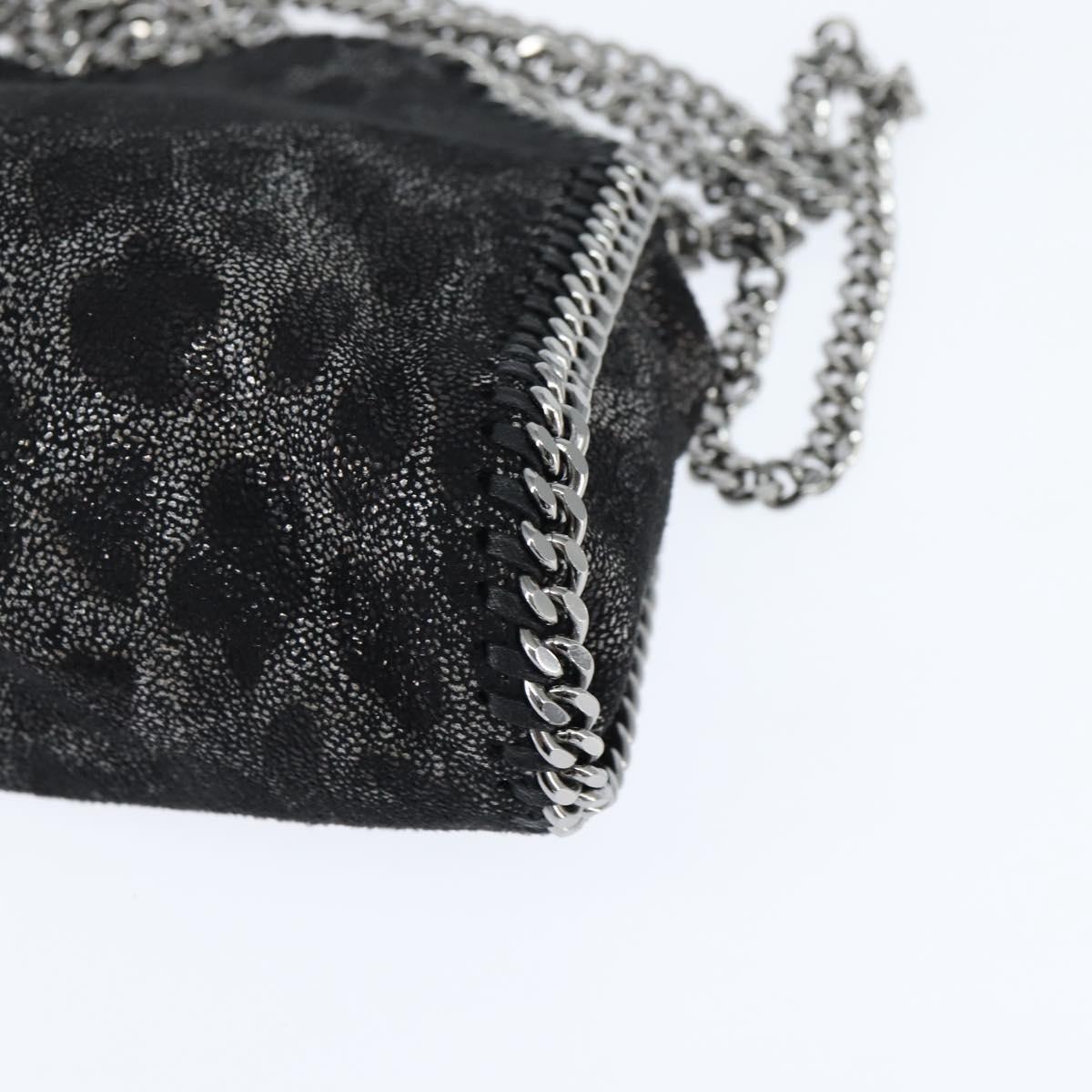 Stella MacCartney Chain Falabella Bag polyester Black Silver 391698 Auth BA7373