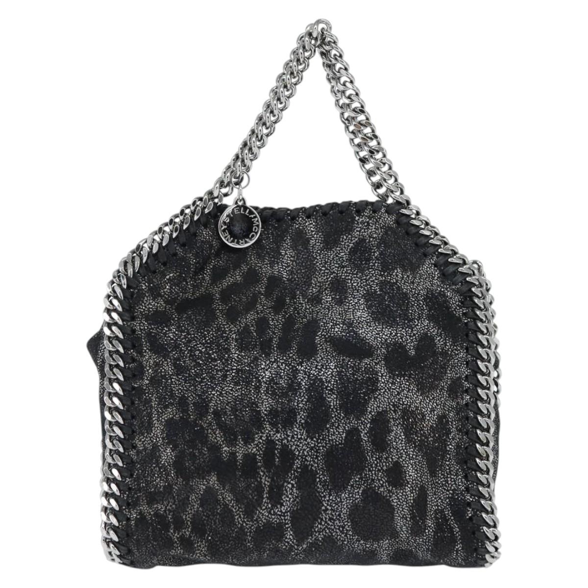 Stella MacCartney Chain Falabella Bag polyester Black Silver 391698 Auth BA7373