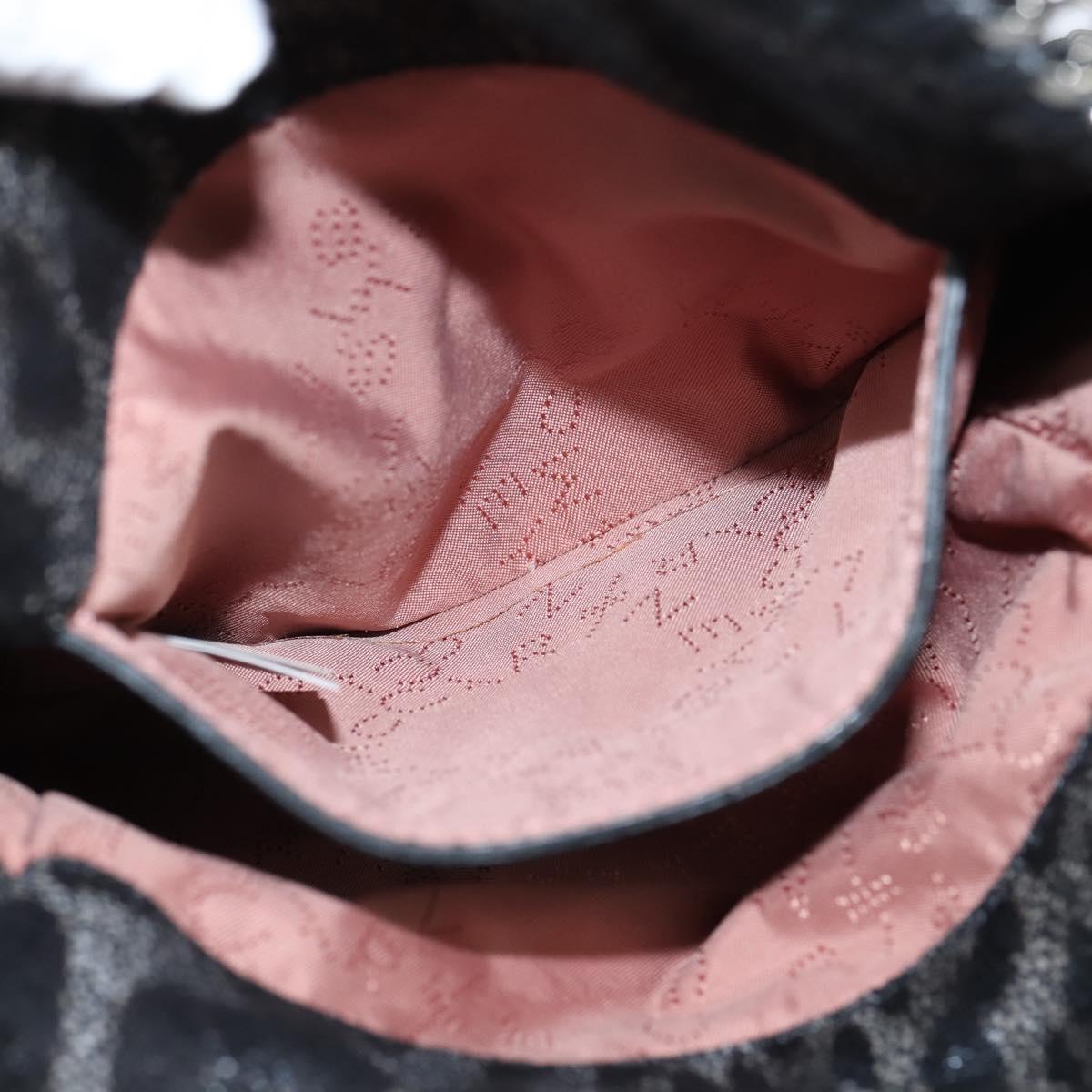 Stella MacCartney Chain Falabella Bag polyester Black Silver 391698 Auth BA7373