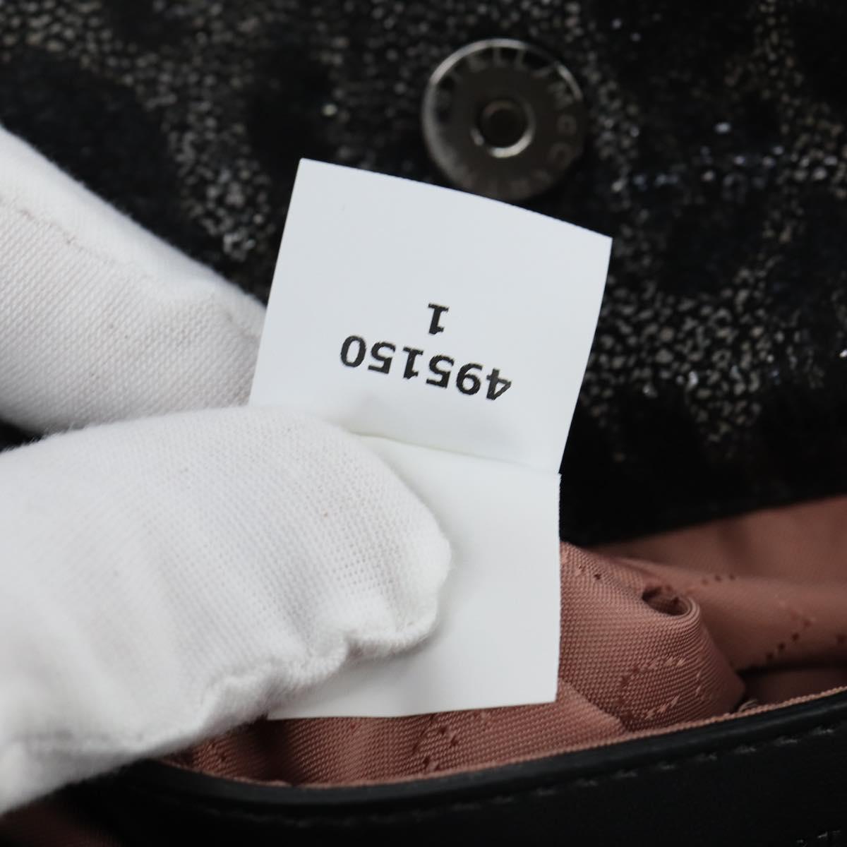 Stella MacCartney Chain Falabella Bag polyester Black Silver 391698 Auth BA7373