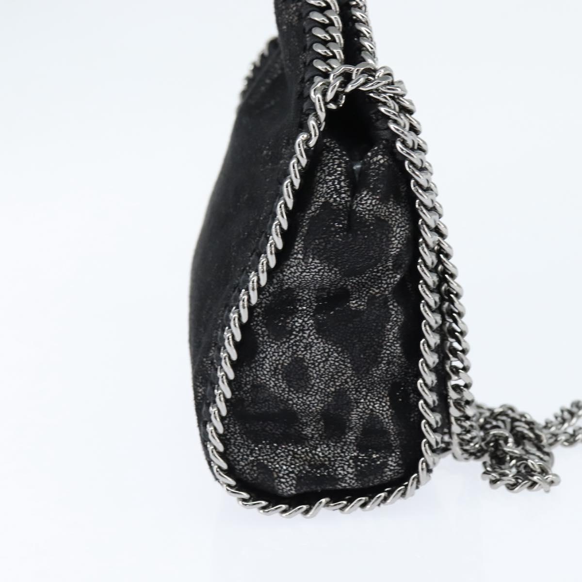 Stella MacCartney Chain Falabella Bag polyester Black Silver 391698 Auth BA7373