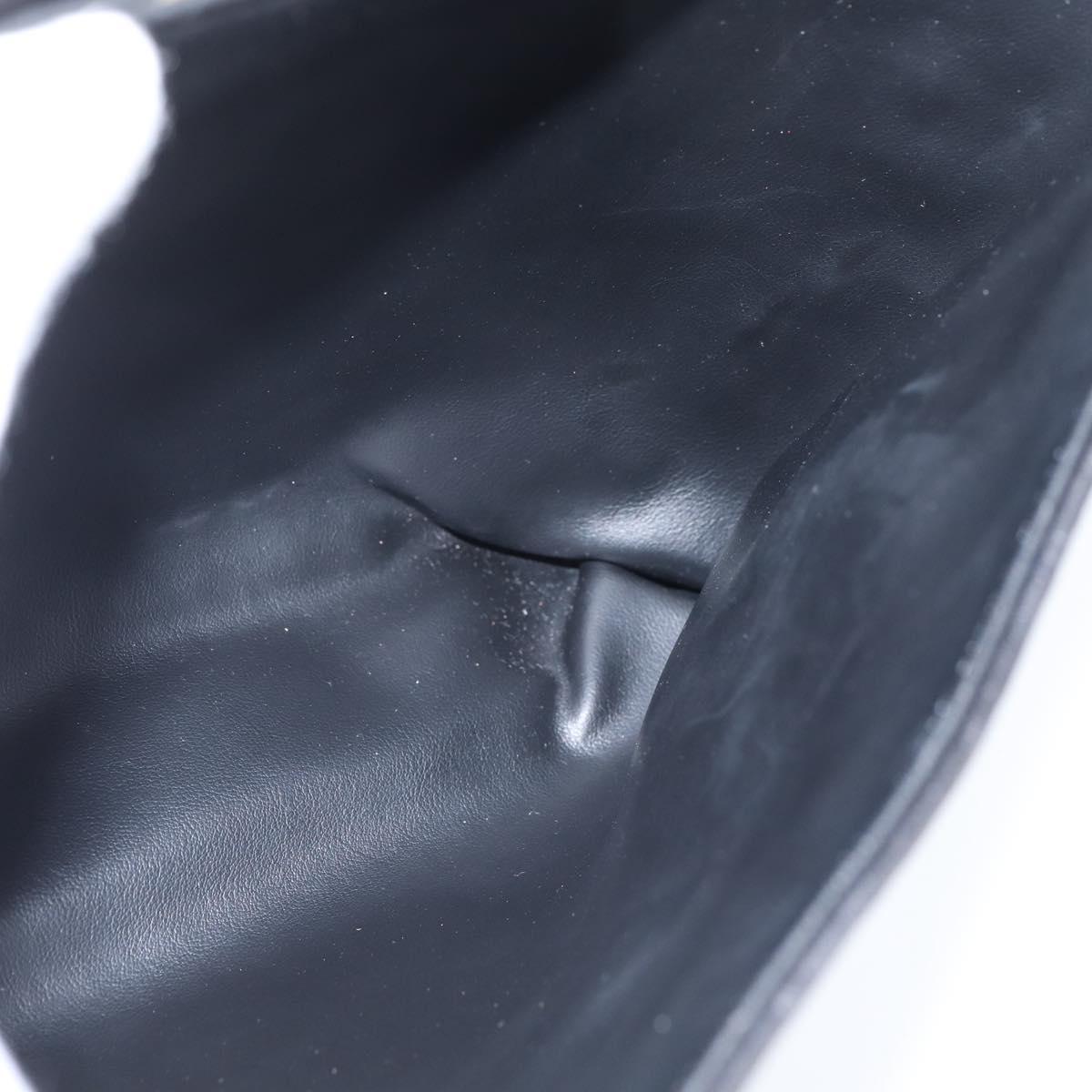 BALLY Hand Bag Leather Black Gold Auth BA7374