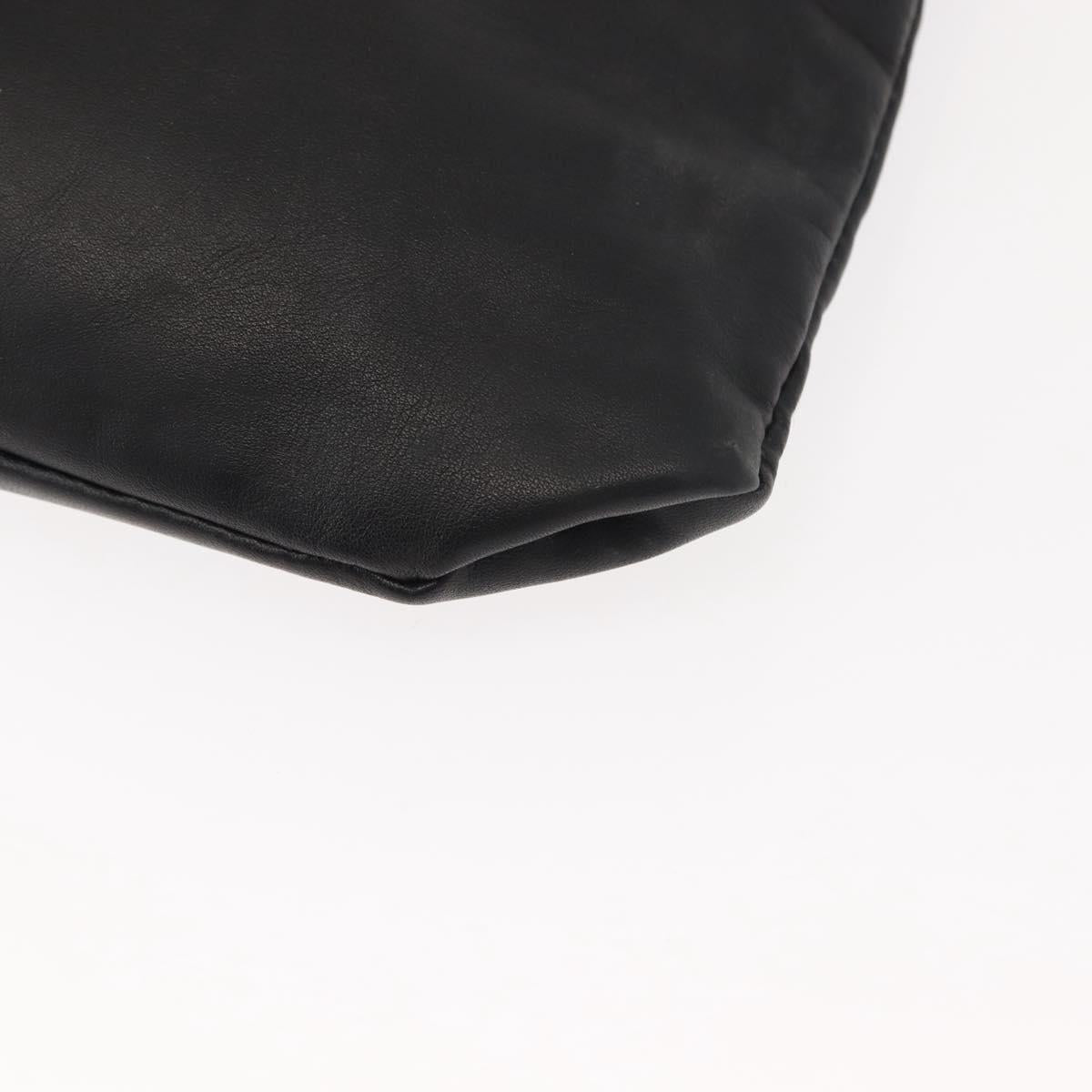 LOEWE Anagram Tote Bag Leather Black Gold Auth BA7376