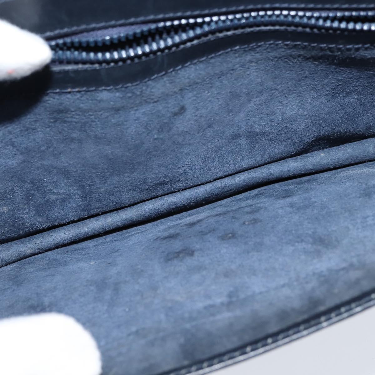 GUCCI GG Supreme Shoulder Bag PVC Navy Gold Auth BA7379