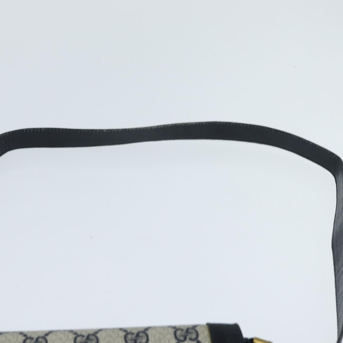 GUCCI GG Supreme Shoulder Bag PVC Navy Gold Auth BA7379