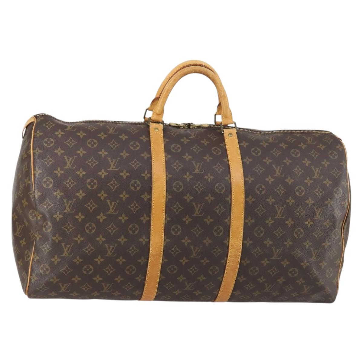 LOUIS VUITTON Monogram Keepall 60 Boston Bag M41422 LV Auth BA7410
