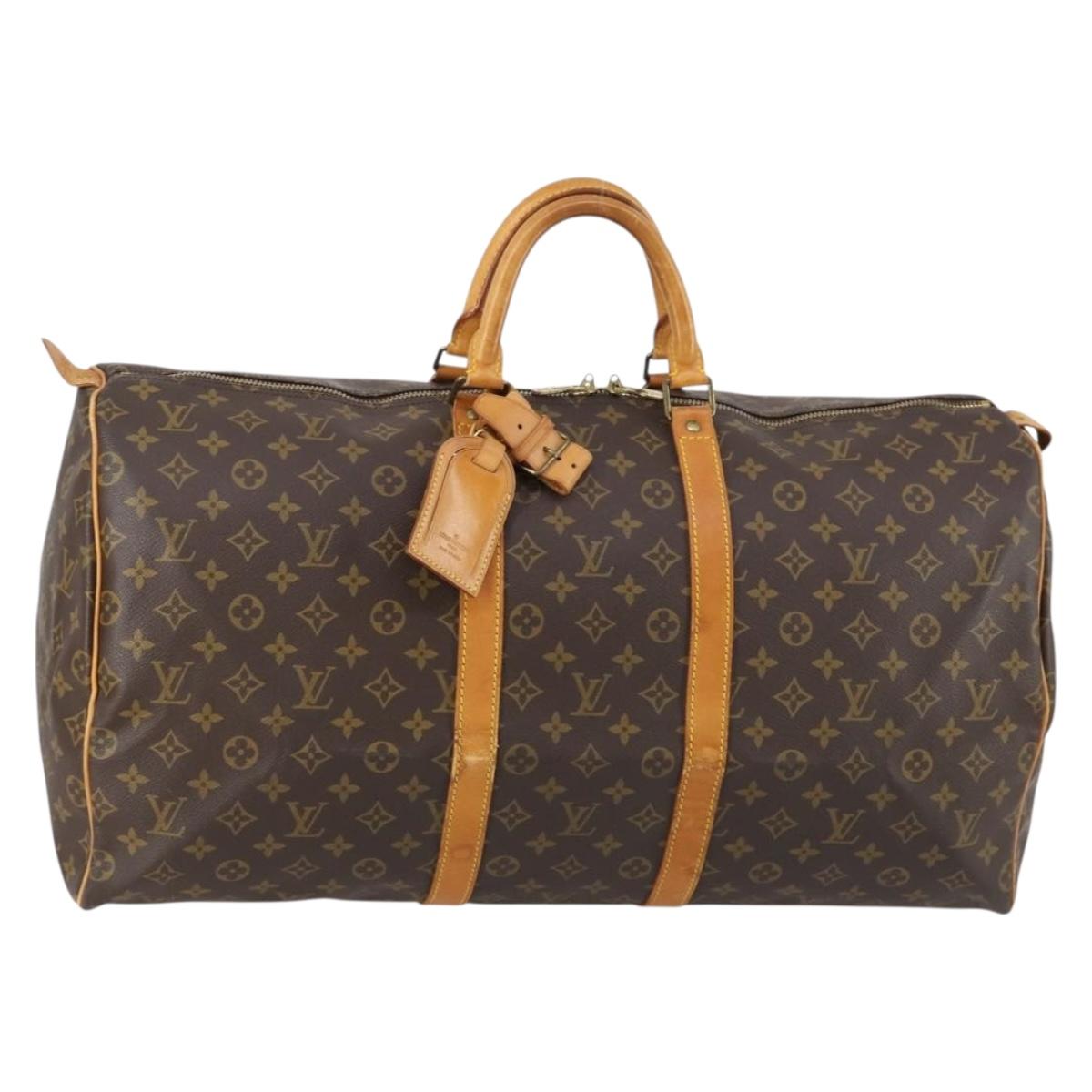 LOUIS VUITTON Monogram Keepall 55 Boston Bag M41424 LV Auth BA7412