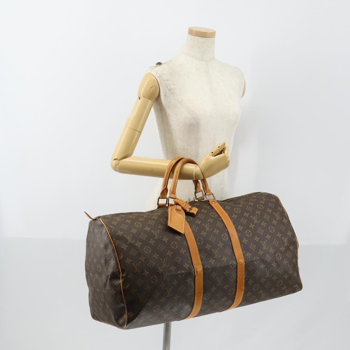 LOUIS VUITTON Monogram Keepall 55 Boston Bag M41424 LV Auth BA7412