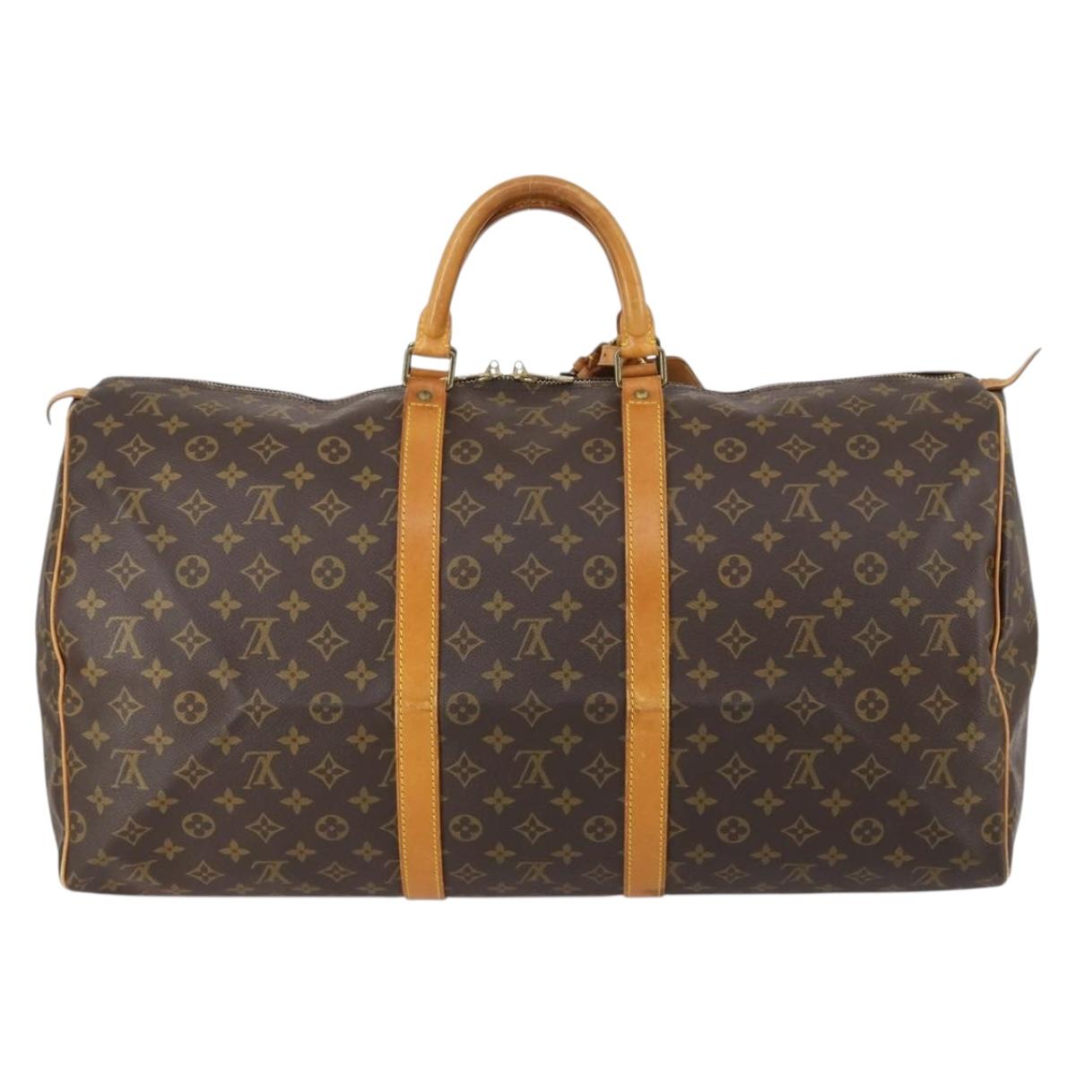LOUIS VUITTON Monogram Keepall 55 Boston Bag M41424 LV Auth BA7412