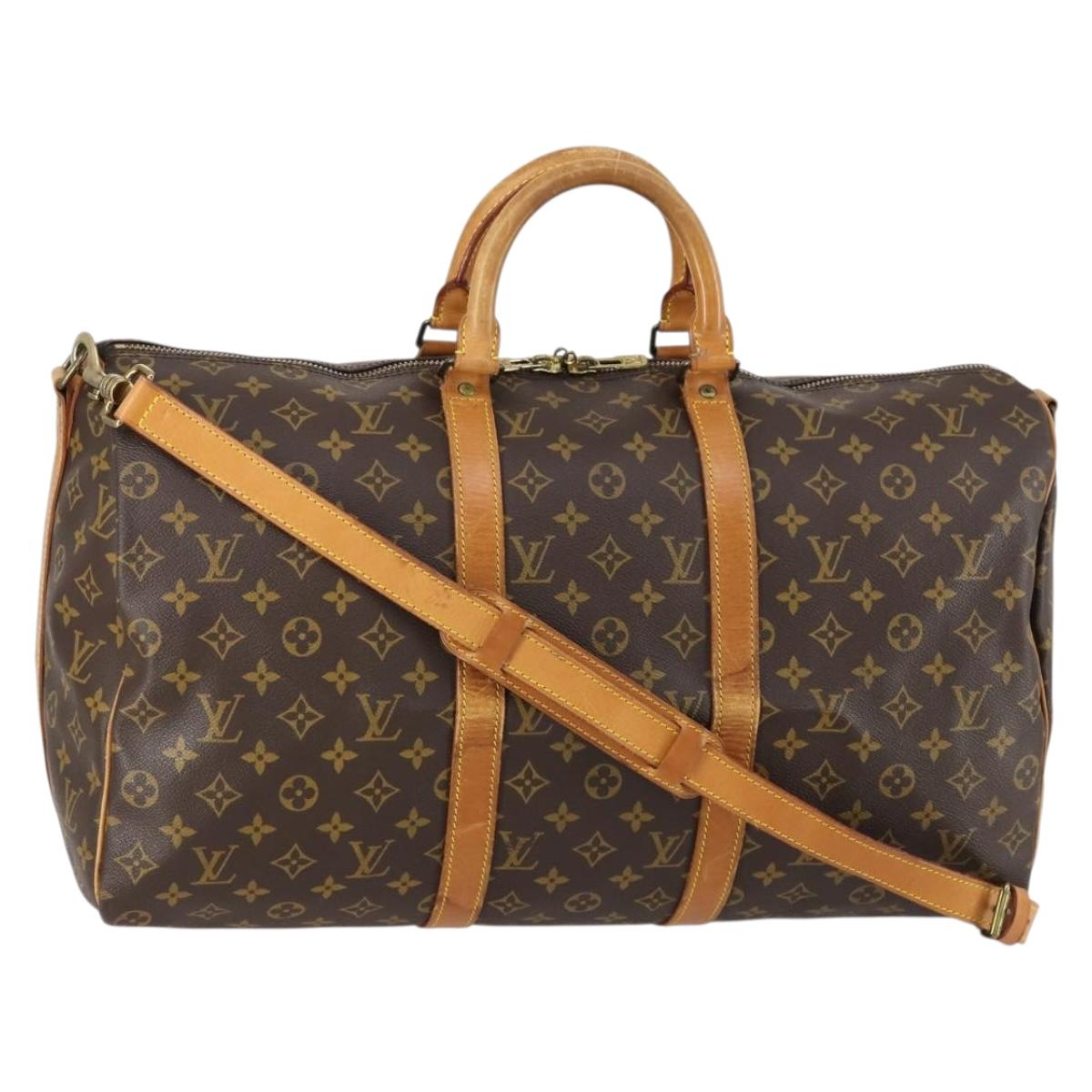 LOUIS VUITTON Monogram Keepall Bandouliere 50 Boston Bag M41416 LV Auth BA7413