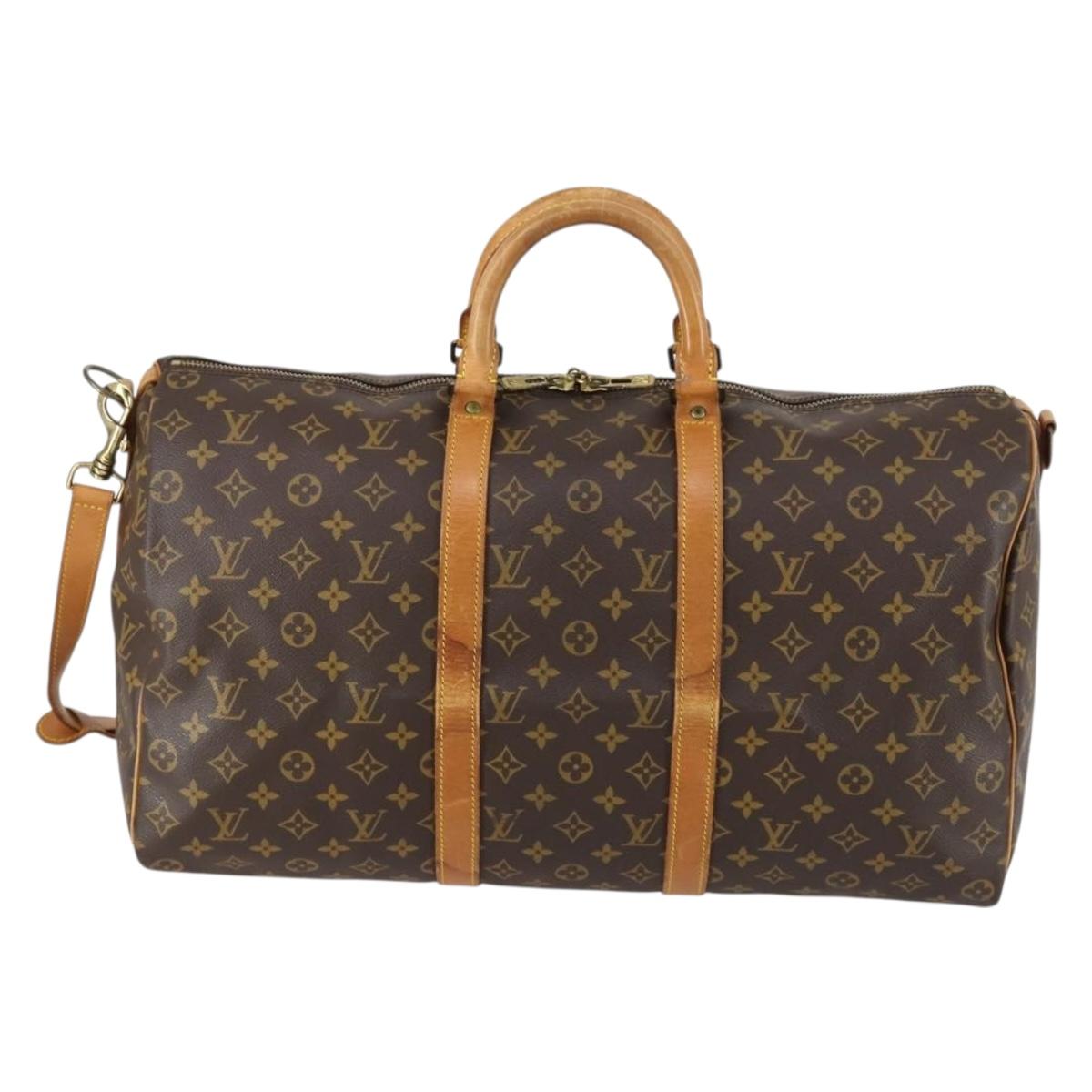 LOUIS VUITTON Monogram Keepall Bandouliere 50 Boston Bag M41416 LV Auth BA7413