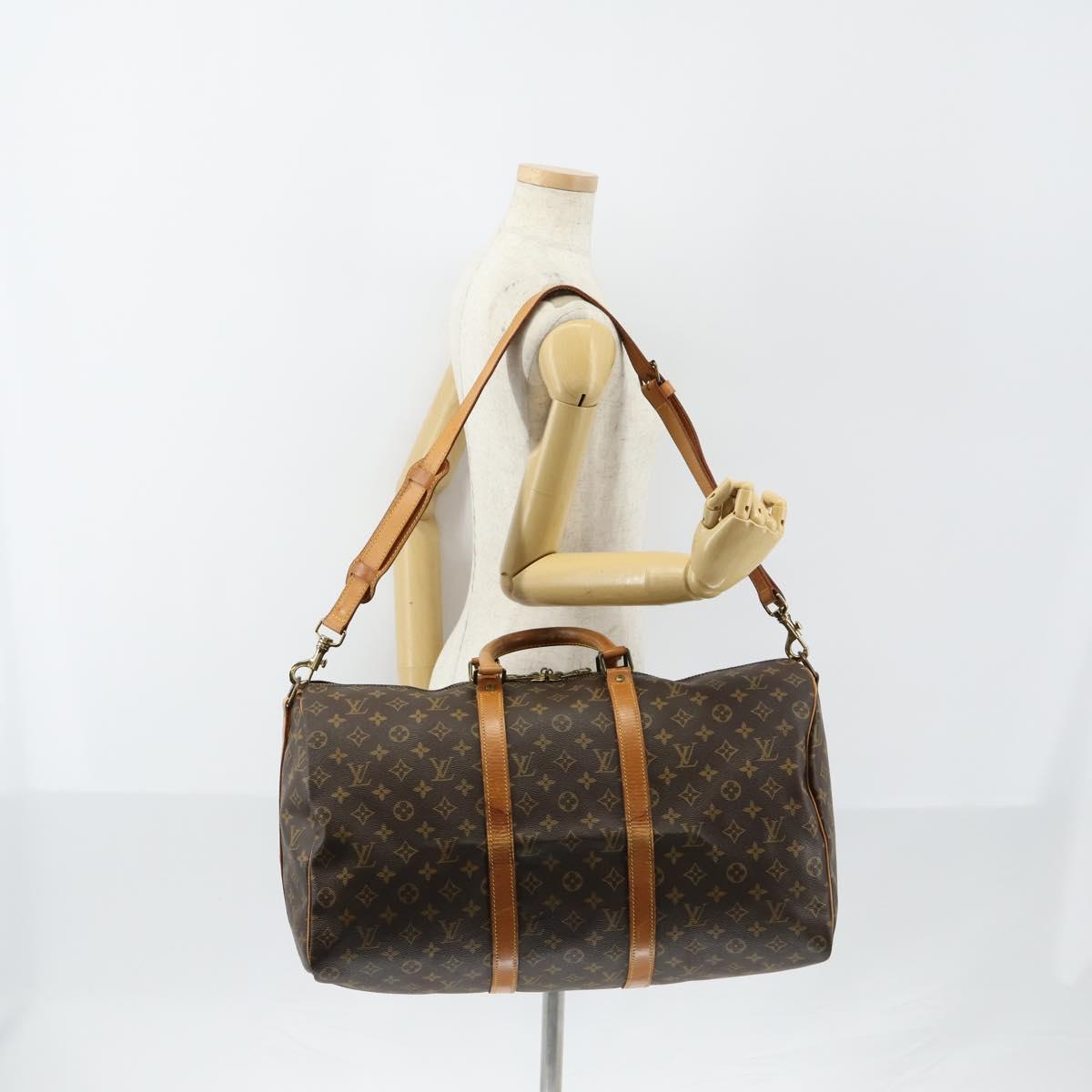 LOUIS VUITTON Monogram Keepall Bandouliere 50 Boston Bag M41416 LV Auth BA7413