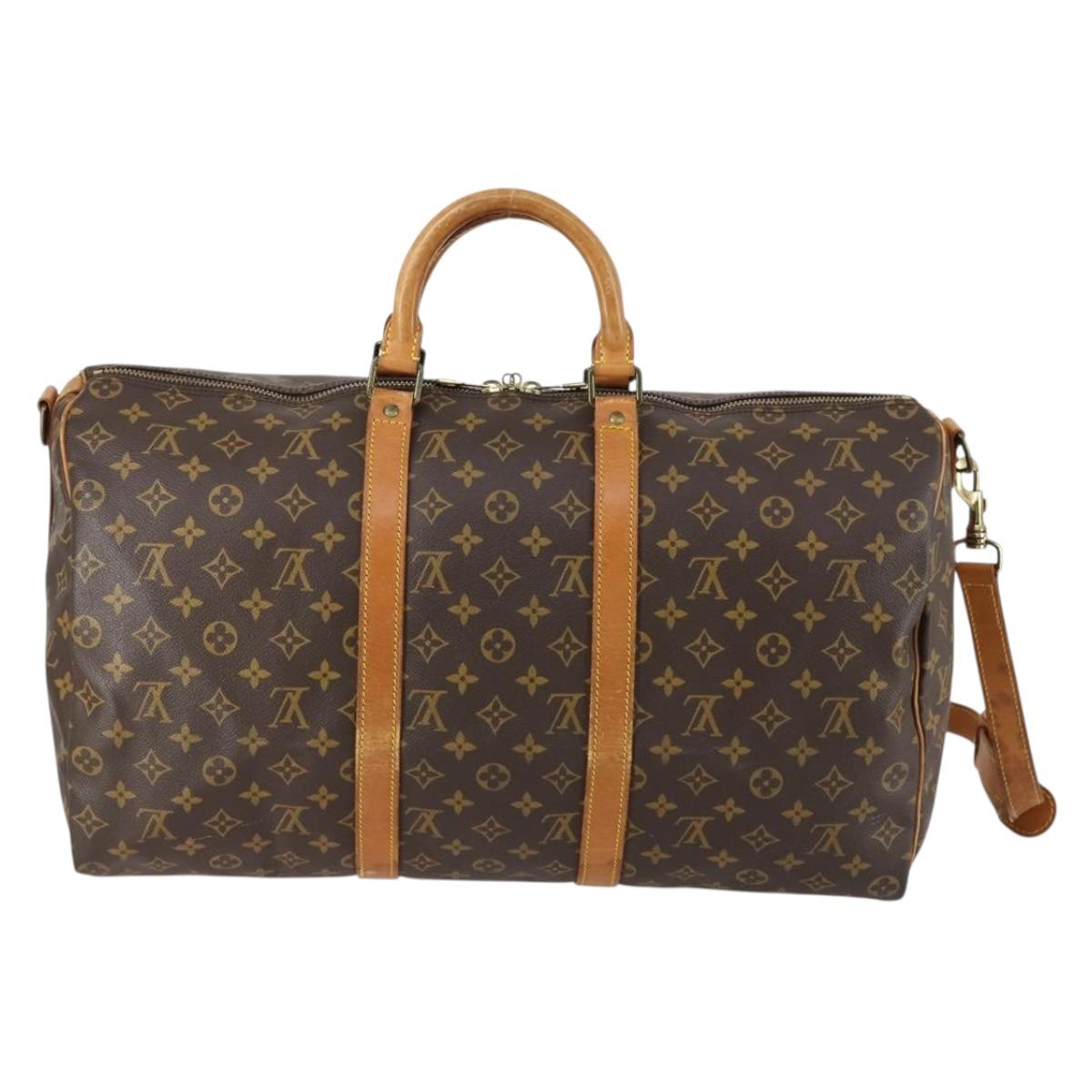 LOUIS VUITTON Monogram Keepall Bandouliere 50 Boston Bag M41416 LV Auth BA7413