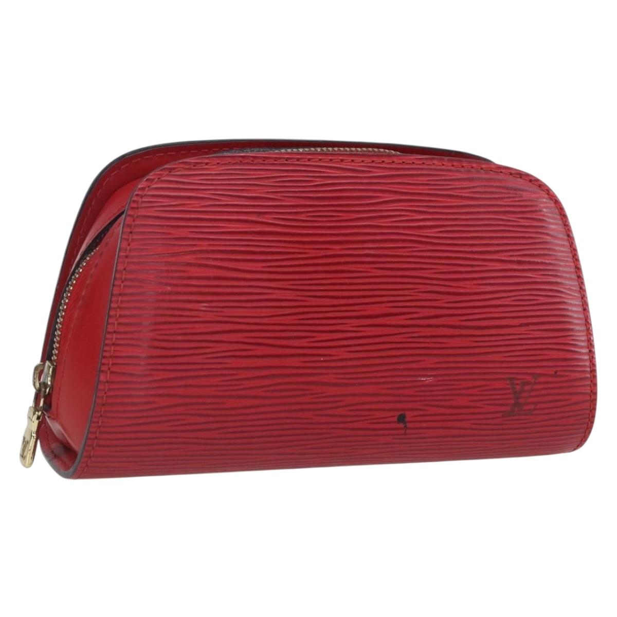 LOUIS VUITTON Epi Dauphine PM Pouch Castilian Red M48447 LV Auth BA7421