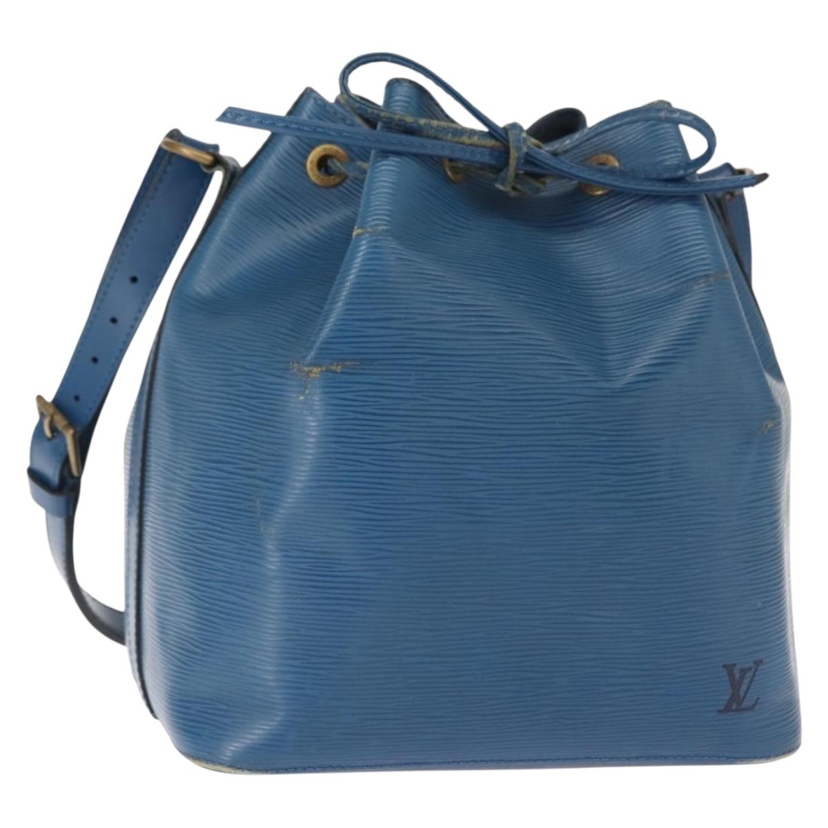 LOUIS VUITTON Epi Petit Noe Shoulder Bag Blue M44105 LV Auth BA7430