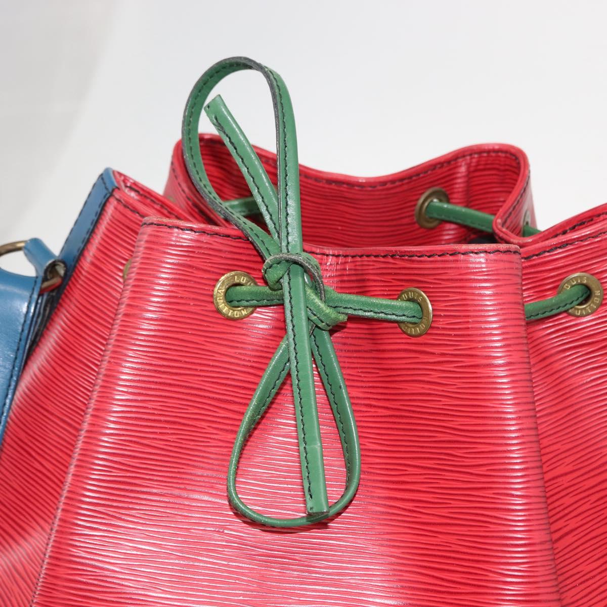LOUIS VUITTON Epi Tricolor Noe Shoulder Bag Green Blue Red M44084 LV Auth BA7431