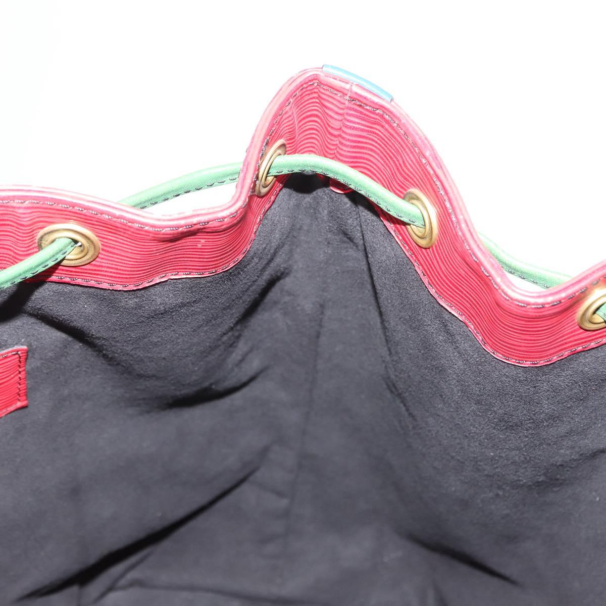 LOUIS VUITTON Epi Tricolor Noe Shoulder Bag Green Blue Red M44084 LV Auth BA7431