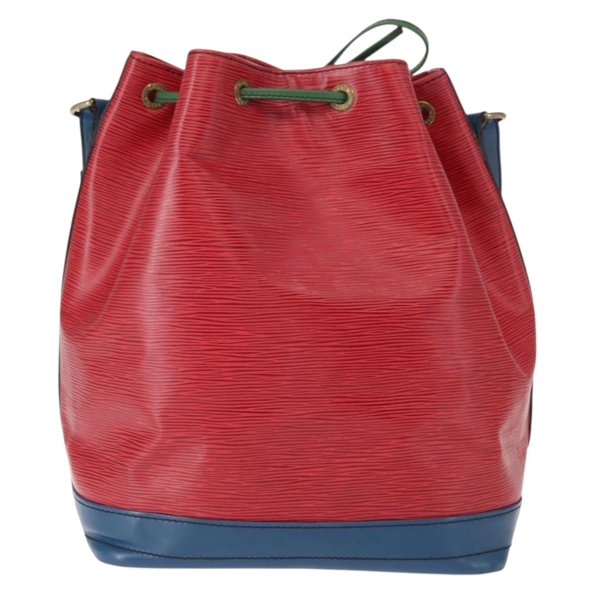 LOUIS VUITTON Epi Tricolor Noe Shoulder Bag Green Blue Red M44084 LV Auth BA7431
