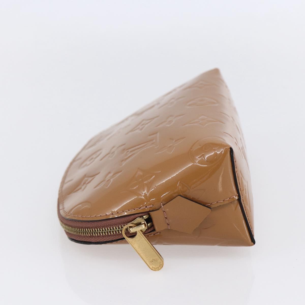LOUIS VUITTON Monogram Vernis Pochette Pouch Rose Velours M90008 LV Auth BA7432