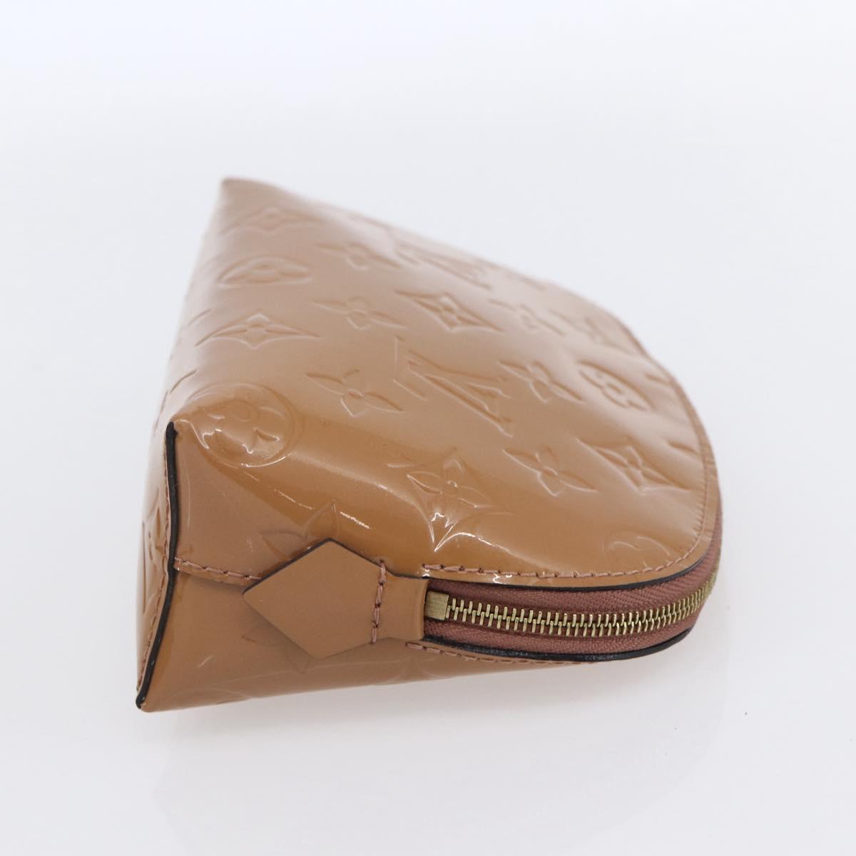 LOUIS VUITTON Monogram Vernis Pochette Pouch Rose Velours M90008 LV Auth BA7432