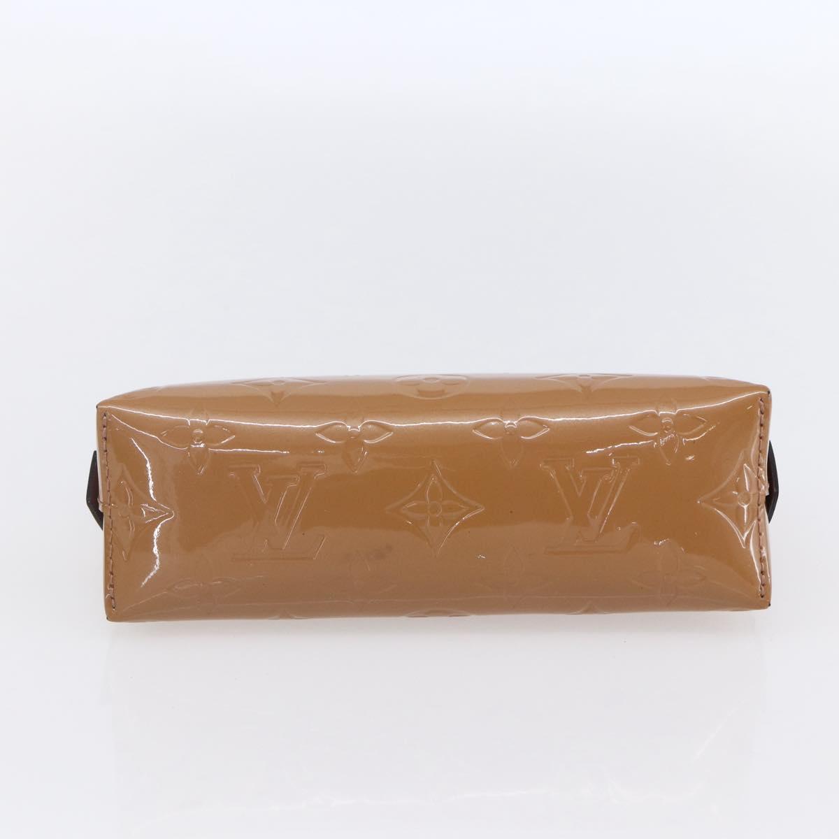 LOUIS VUITTON Monogram Vernis Pochette Pouch Rose Velours M90008 LV Auth BA7432