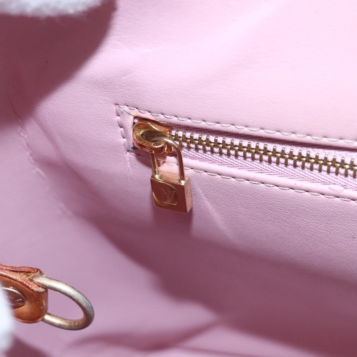 LOUIS VUITTON Monogram Vernis Houston Hand Bag Rose M91054 LV Auth BA7433