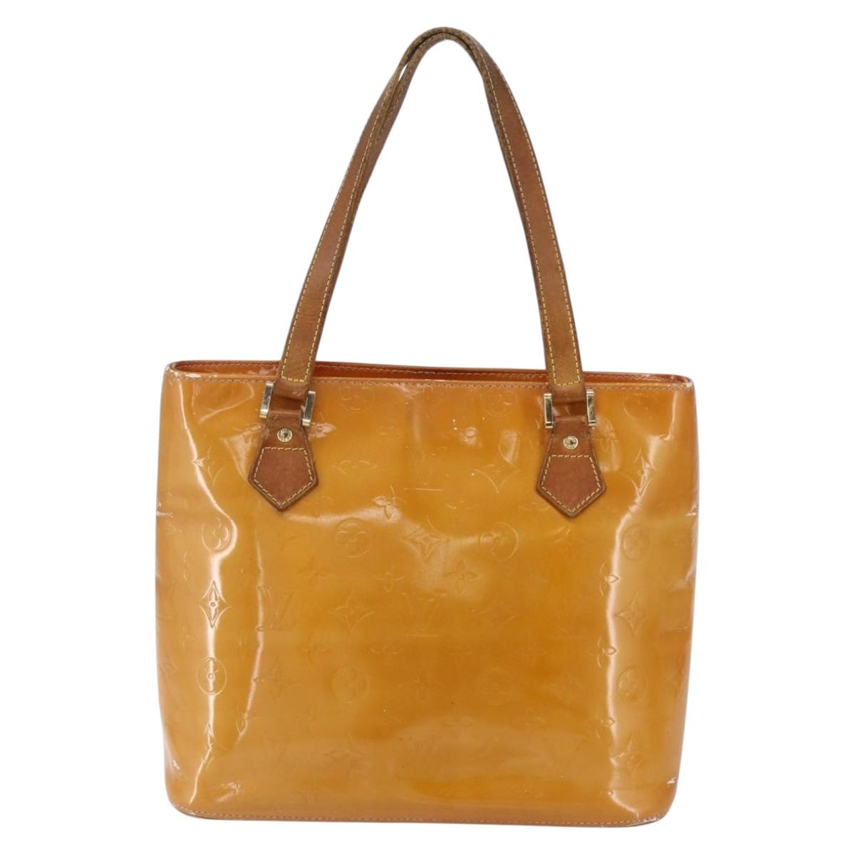 LOUIS VUITTON Monogram Vernis Houston Hand Bag Rose M91054 LV Auth BA7433