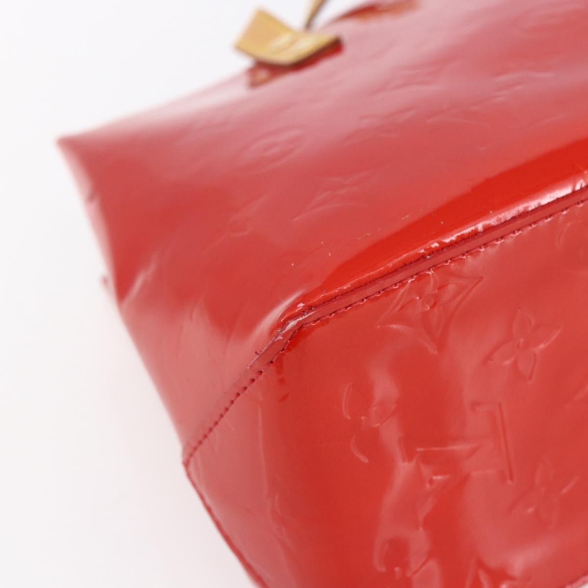 LOUIS VUITTON Monogram Vernis Reade PM Hand Bag Red Rouge M91088 LV Auth BA7437