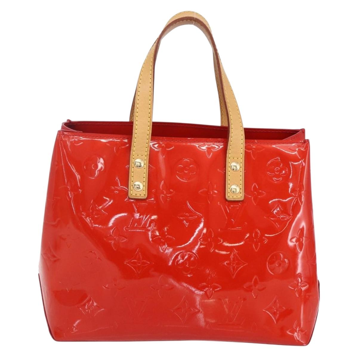 LOUIS VUITTON Monogram Vernis Reade PM Hand Bag Red Rouge M91088 LV Auth BA7437