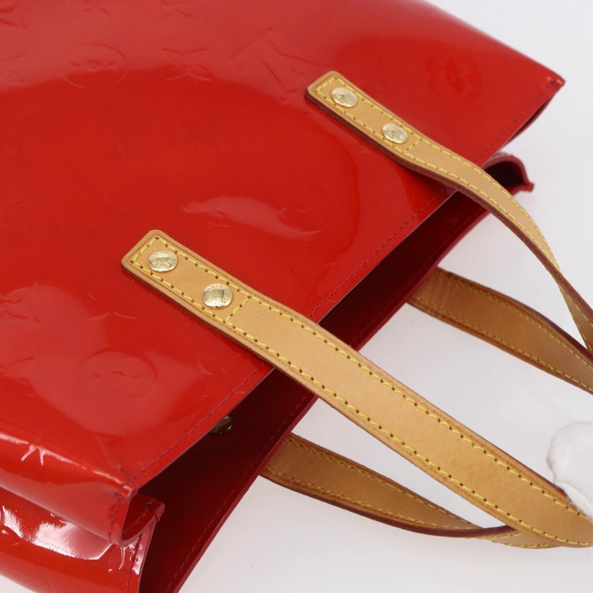 LOUIS VUITTON Monogram Vernis Reade PM Hand Bag Red Rouge M91088 LV Auth BA7437