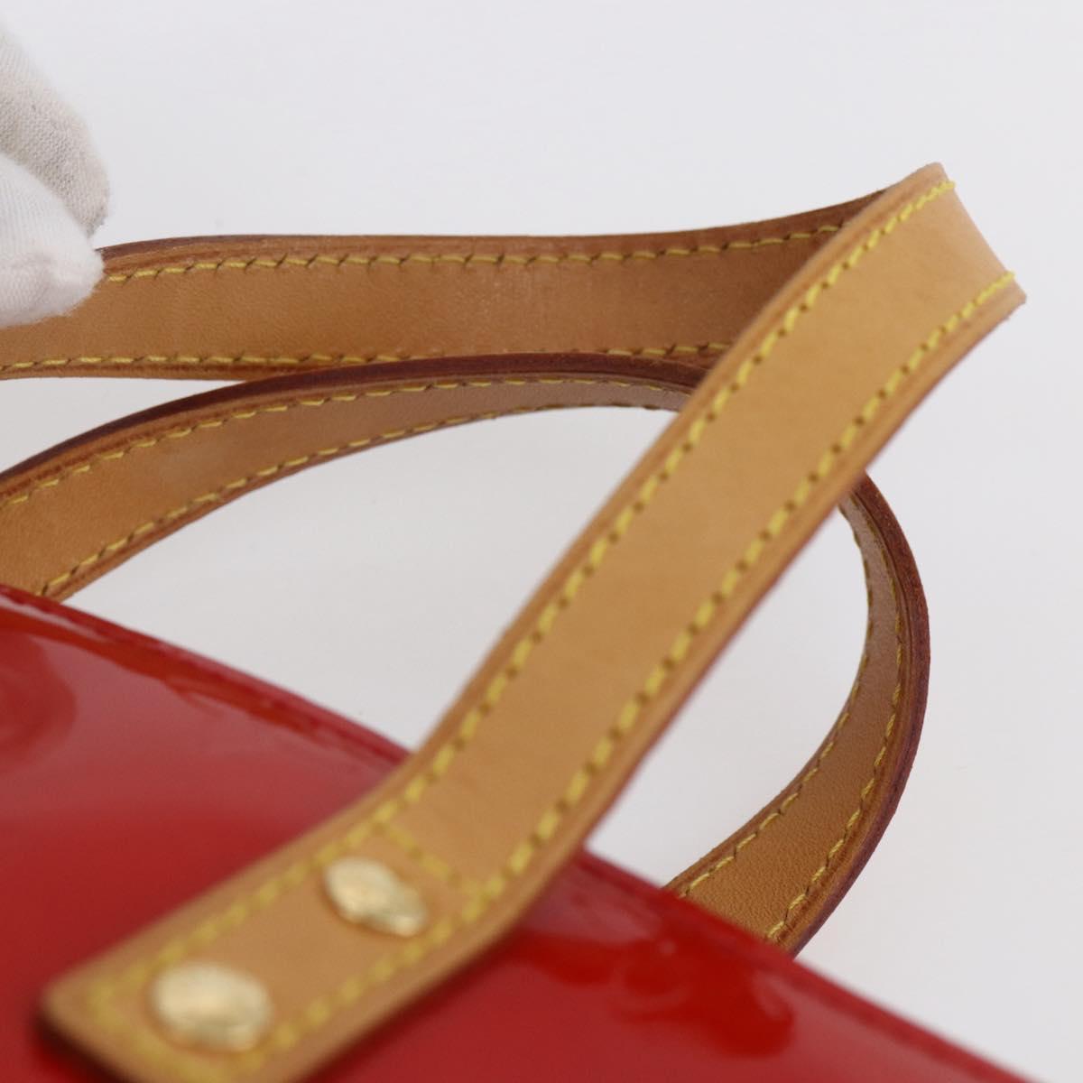 LOUIS VUITTON Monogram Vernis Reade PM Hand Bag Red Rouge M91088 LV Auth BA7437