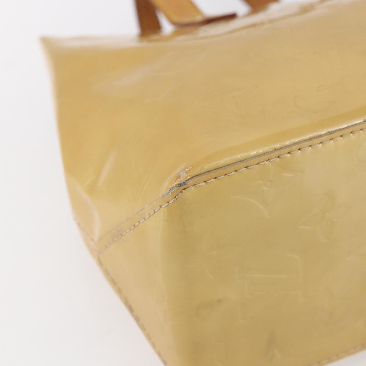 LOUIS VUITTON Monogram Vernis Reade PM Hand Bag Beige M91334 LV Auth BA7438