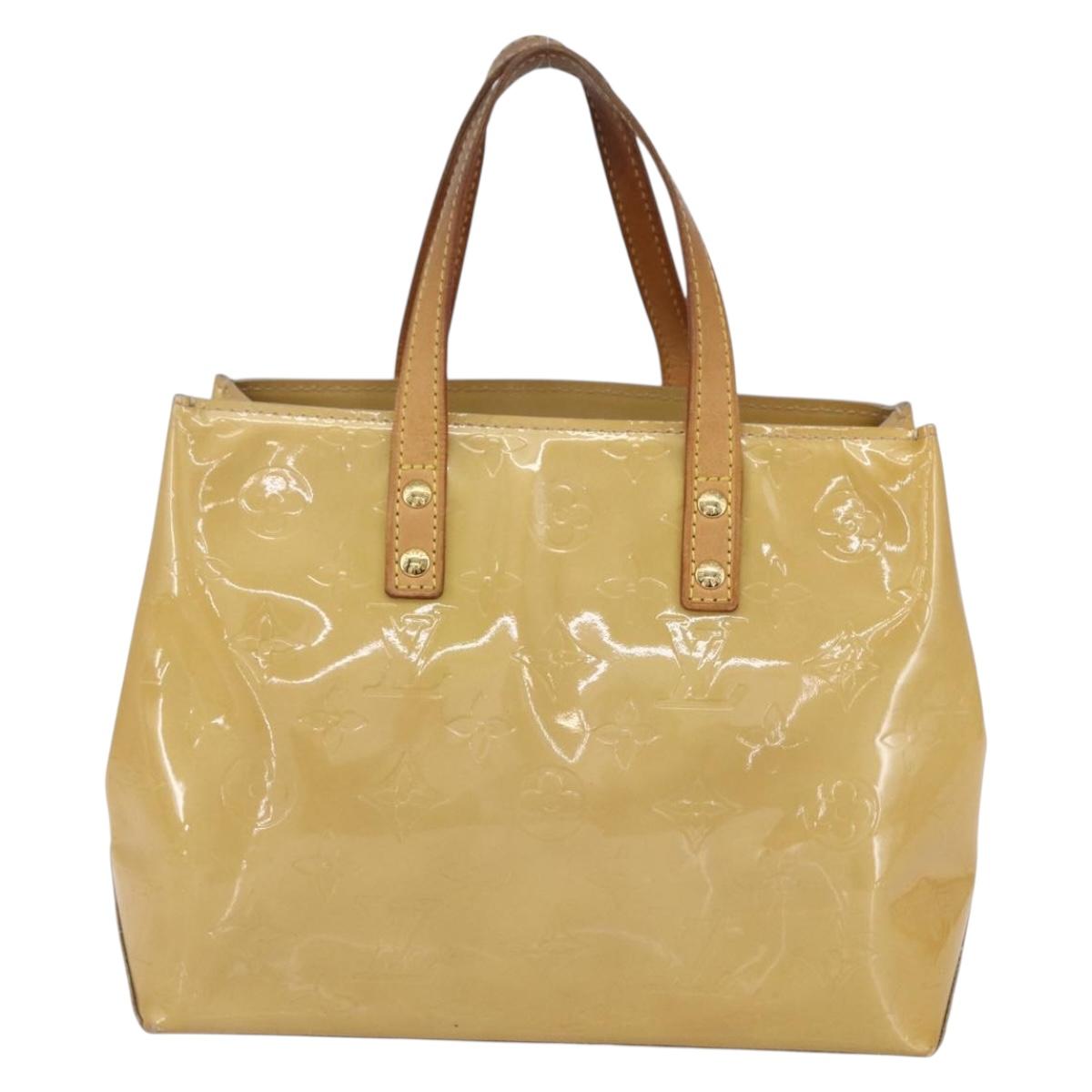LOUIS VUITTON Monogram Vernis Reade PM Hand Bag Beige M91334 LV Auth BA7438