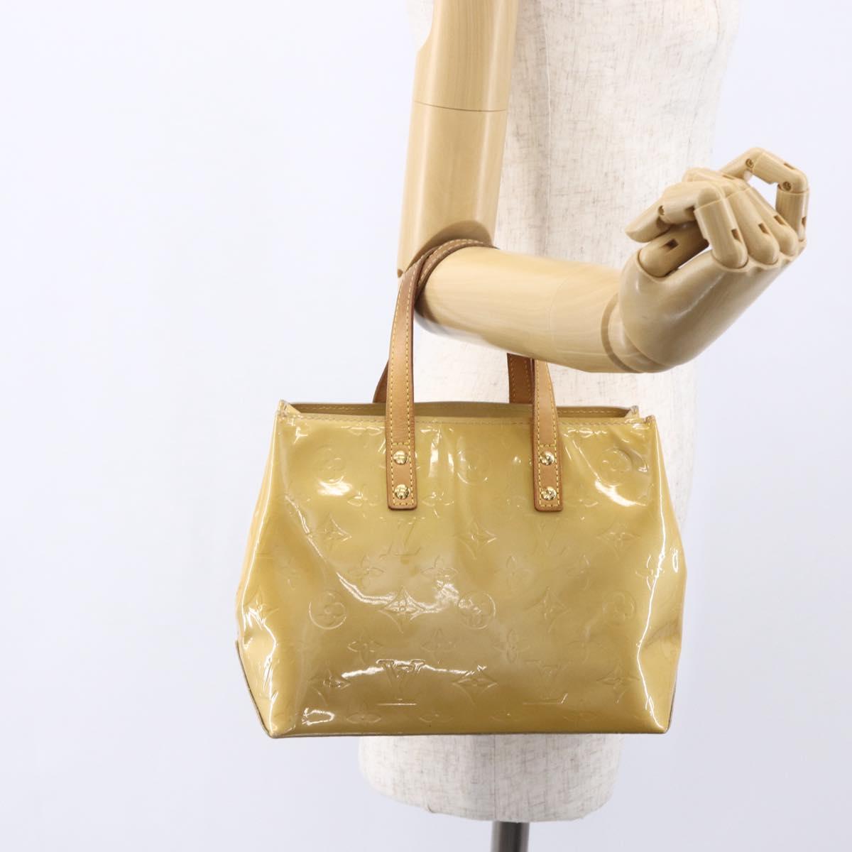 LOUIS VUITTON Monogram Vernis Reade PM Hand Bag Beige M91334 LV Auth BA7438