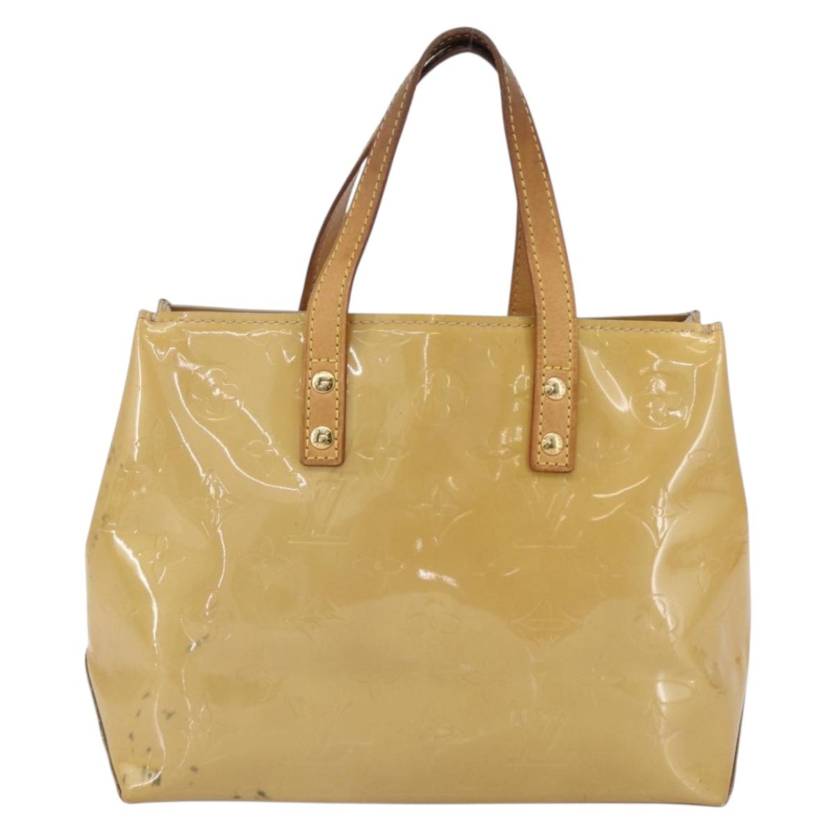 LOUIS VUITTON Monogram Vernis Reade PM Hand Bag Beige M91334 LV Auth BA7438