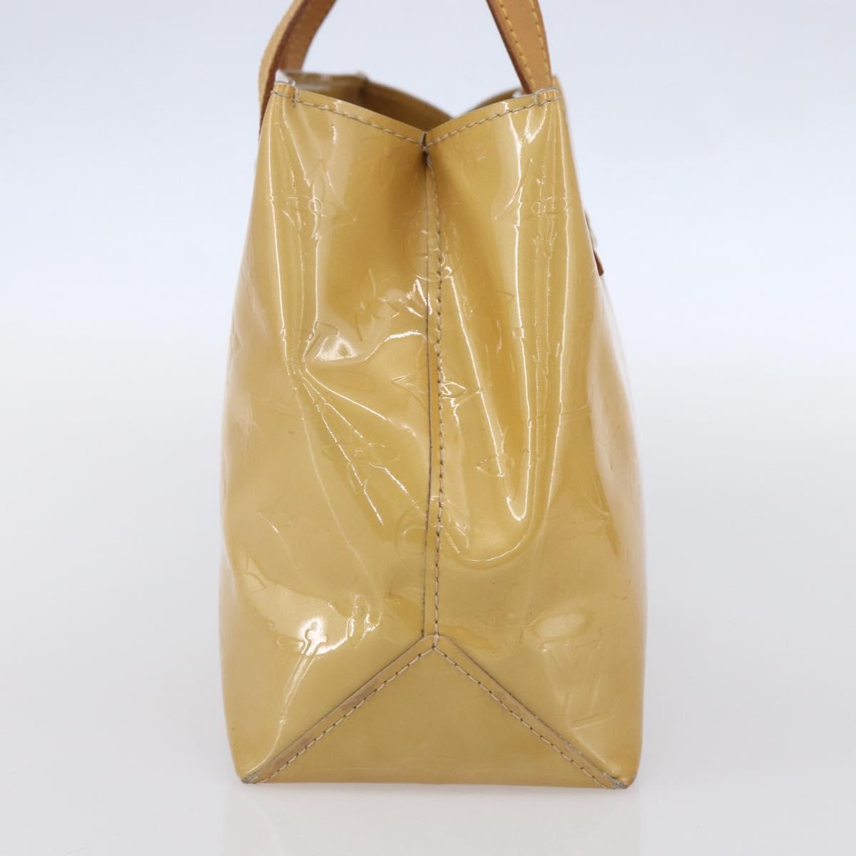 LOUIS VUITTON Monogram Vernis Reade PM Hand Bag Beige M91334 LV Auth BA7438