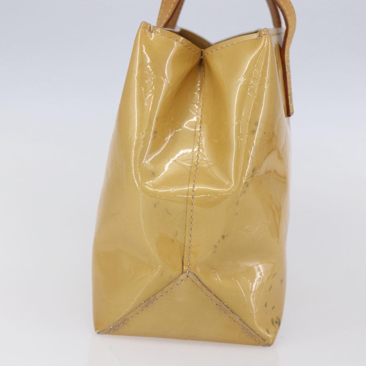 LOUIS VUITTON Monogram Vernis Reade PM Hand Bag Beige M91334 LV Auth BA7438
