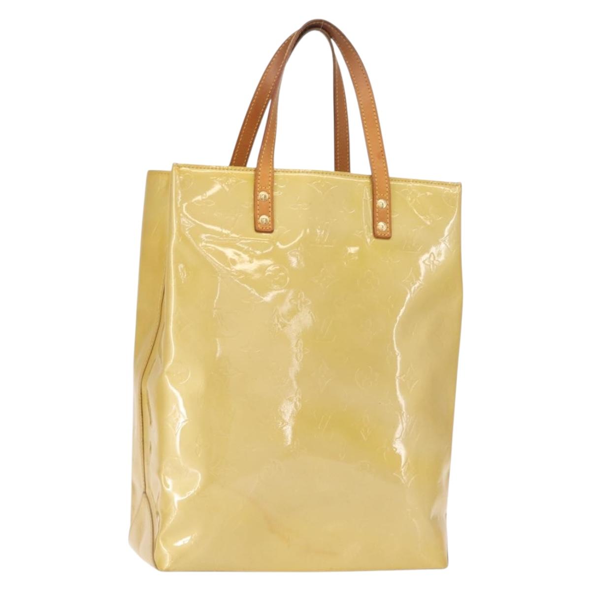 LOUIS VUITTON Monogram Vernis Reade MM Hand Bag Beige M91141 LV Auth BA7440