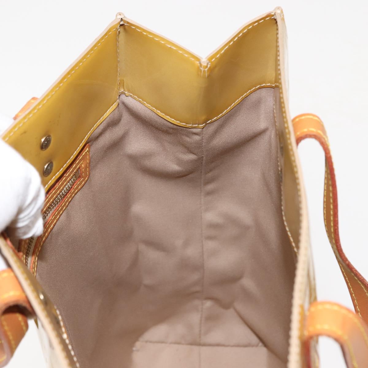 LOUIS VUITTON Monogram Vernis Reade MM Hand Bag Beige M91141 LV Auth BA7440