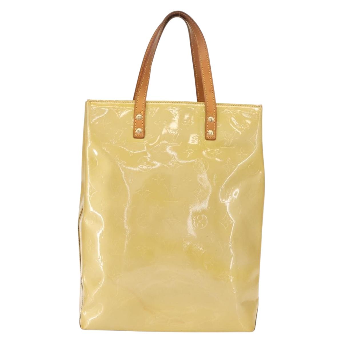 LOUIS VUITTON Monogram Vernis Reade MM Hand Bag Beige M91141 LV Auth BA7440