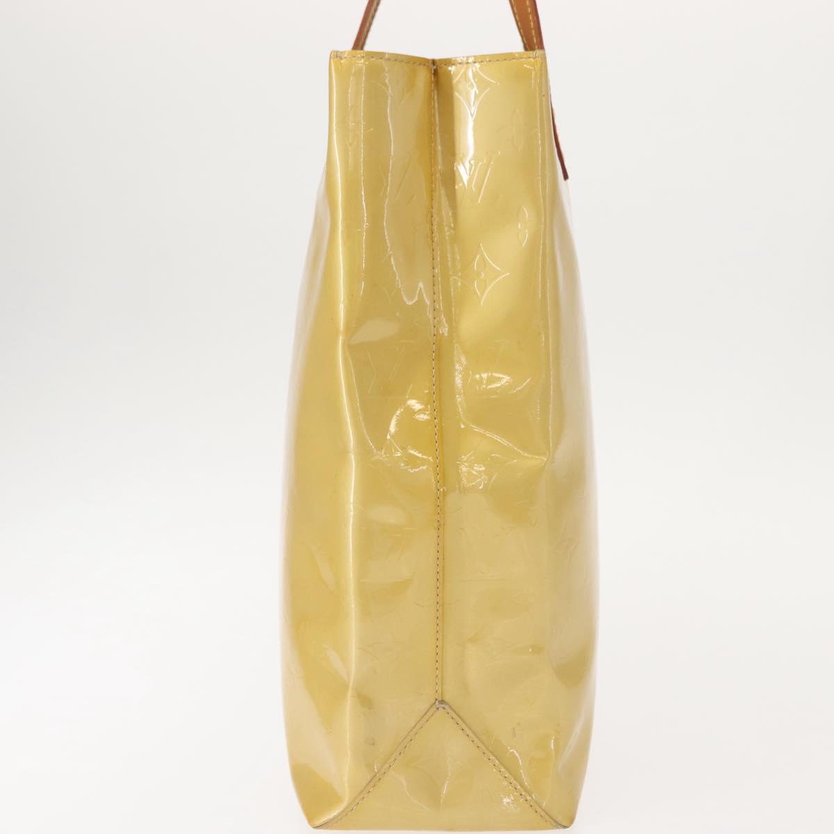 LOUIS VUITTON Monogram Vernis Reade MM Hand Bag Beige M91141 LV Auth BA7440