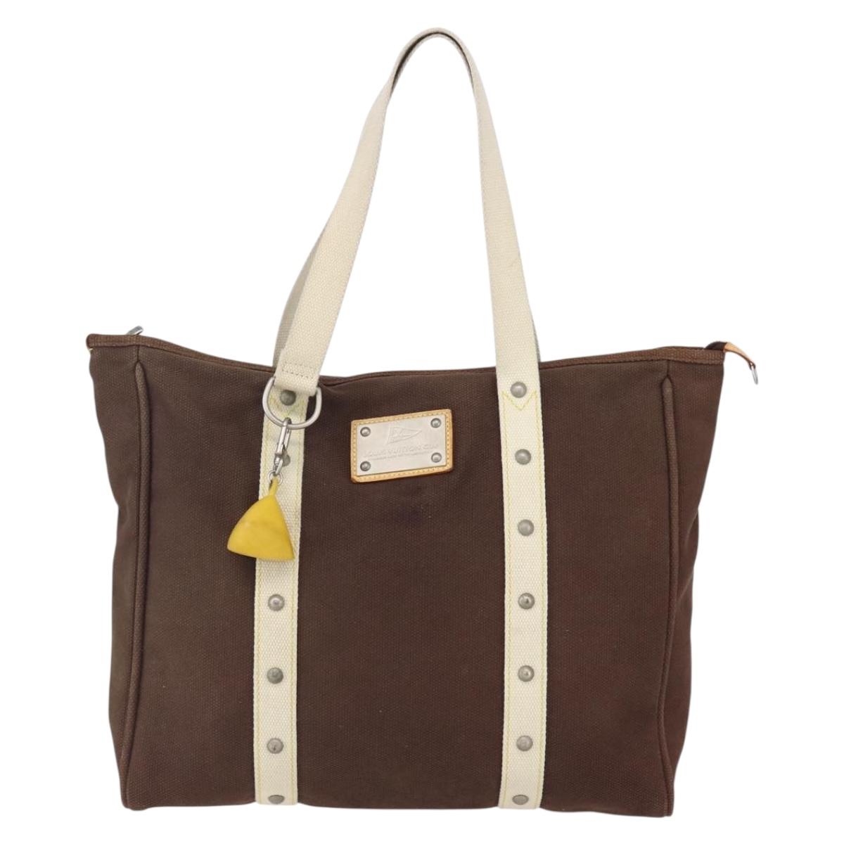 LOUIS VUITTON LV Cup Cabas MM Antigua Tote Bag Brown M80663 LV Auth BA7449