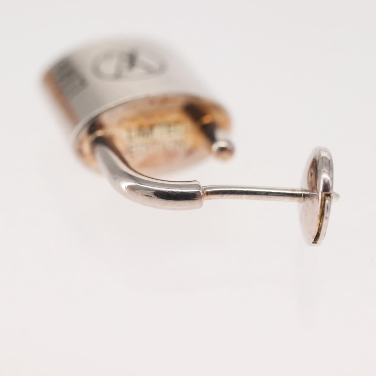 LOUIS VUITTON Lockit Learn Earring metal Silver Q16091 LV Auth BA7450