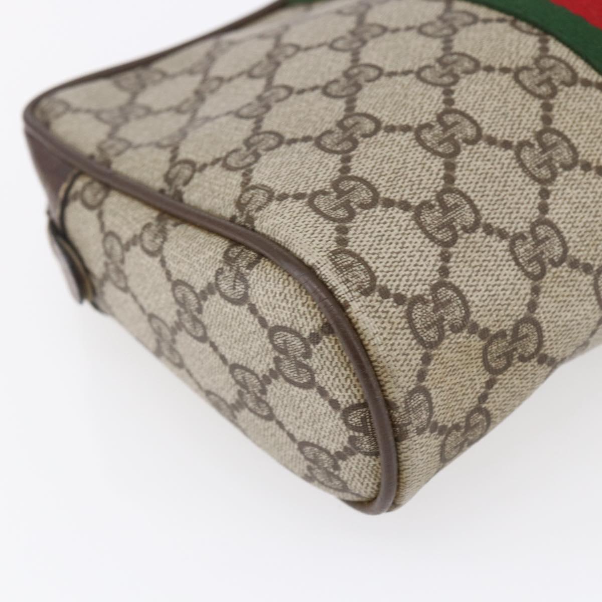 GUCCI GG Supreme Web Sherry Line Clutch Bag PVC Beige 75 01 012 Auth BA7457