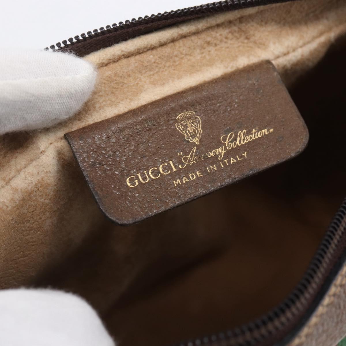 GUCCI GG Supreme Web Sherry Line Bag PVC Beige Red 32 014 3553 Auth BA7458