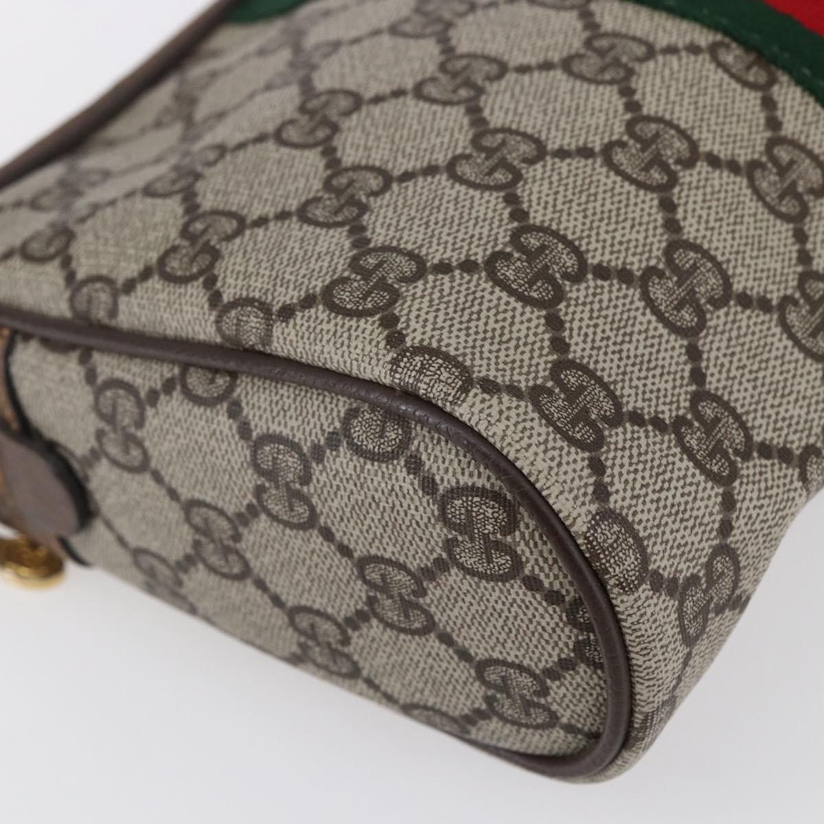 GUCCI GG Supreme Web Sherry Line Bag PVC Beige Red 32 014 3553 Auth BA7458