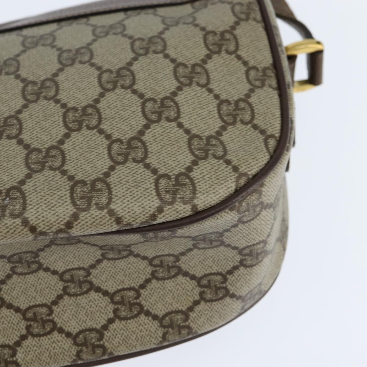 GUCCI GG Supreme Web Sherry Line Bag PVC Beige Gold 001 58 0918 Auth BA7459