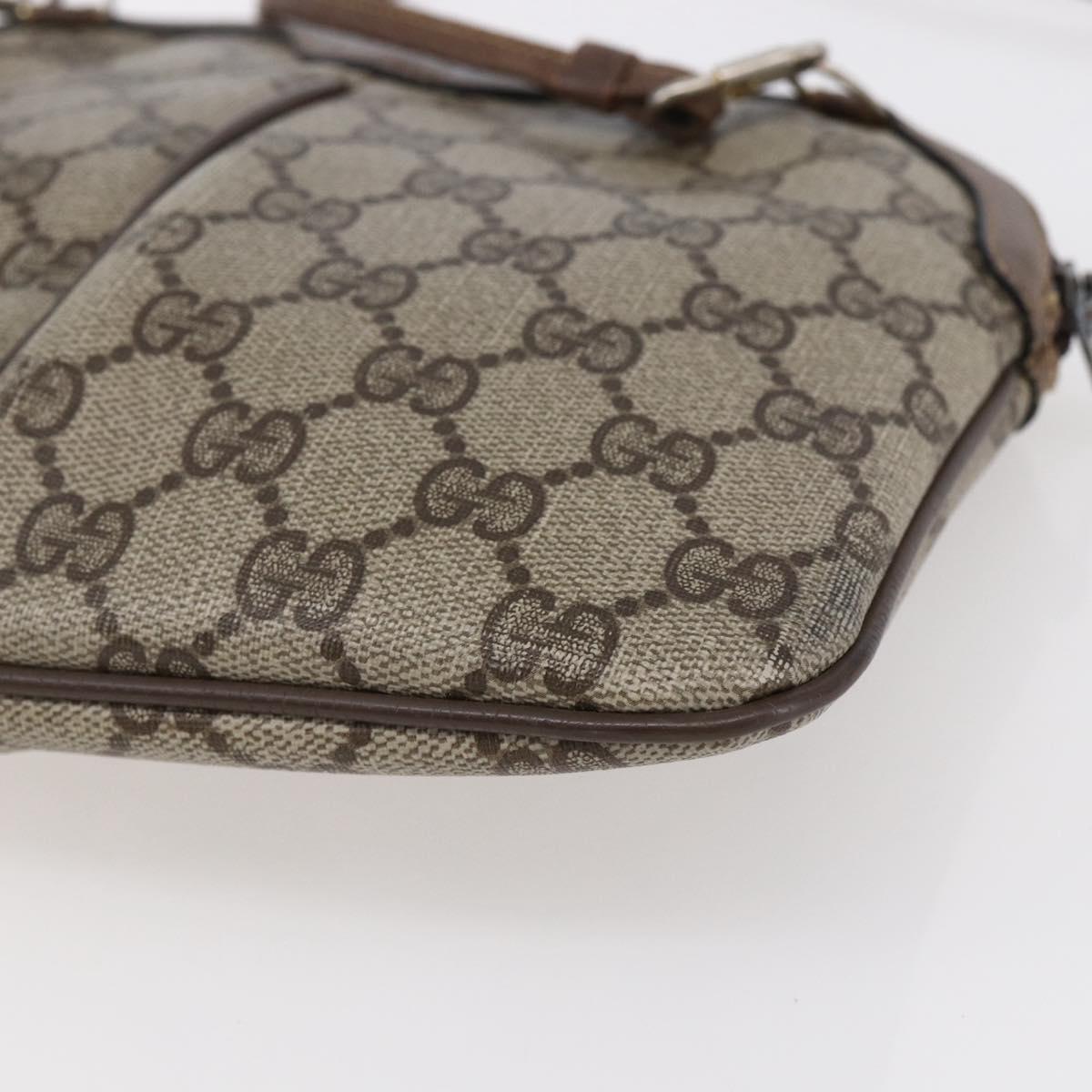 GUCCI GG Supreme Web Sherry Line Bag PVC Beige Gold 904 02 047 Auth BA7462