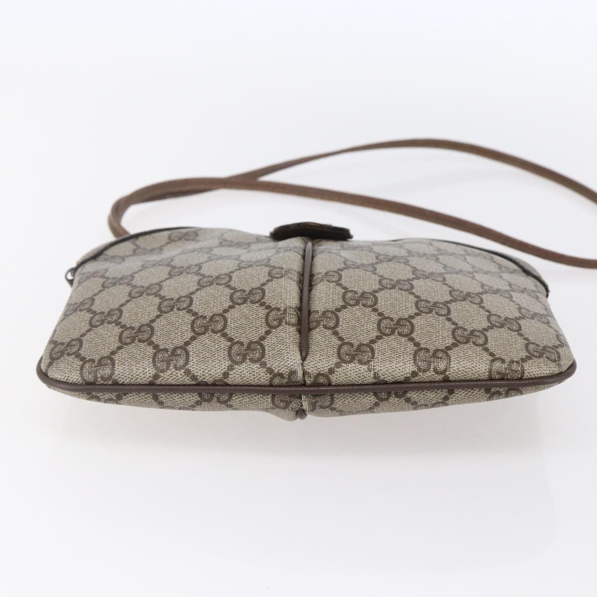 GUCCI GG Supreme Web Sherry Line Bag PVC Beige Gold 904 02 047 Auth BA7462