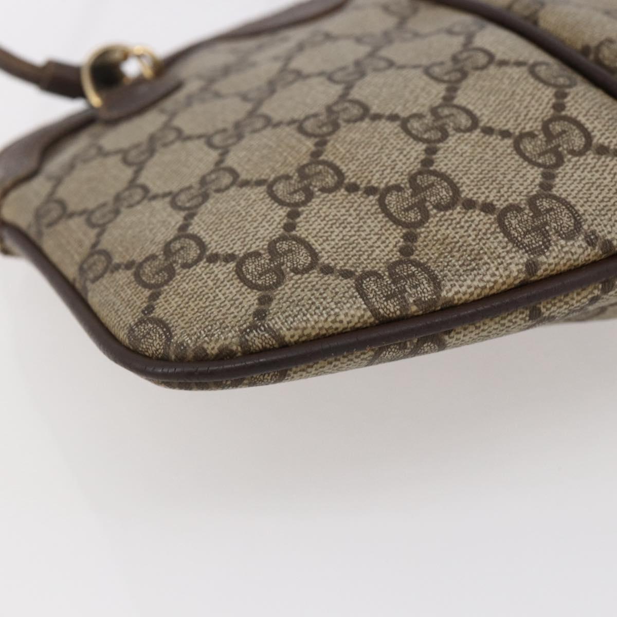 GUCCI GG Supreme Web Sherry Line Bag PVC Beige Gold 904 02 047 Auth BA7465